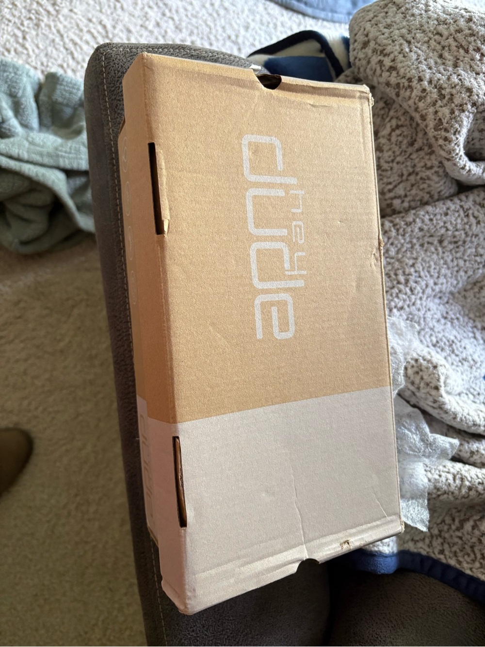 Hey Dude Brown and Tan Flats Box